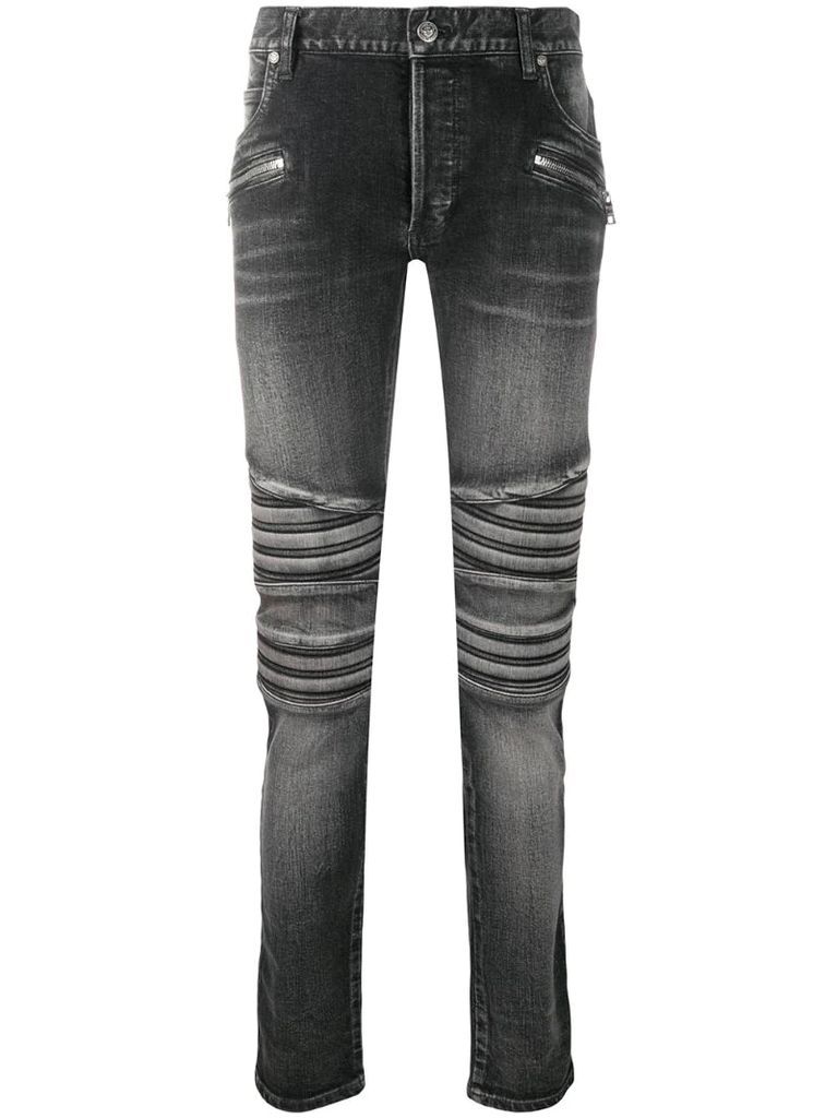 ribbed distressed skinny jeans