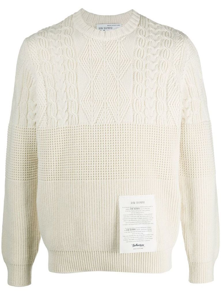 logo patch cashmere knit jumper