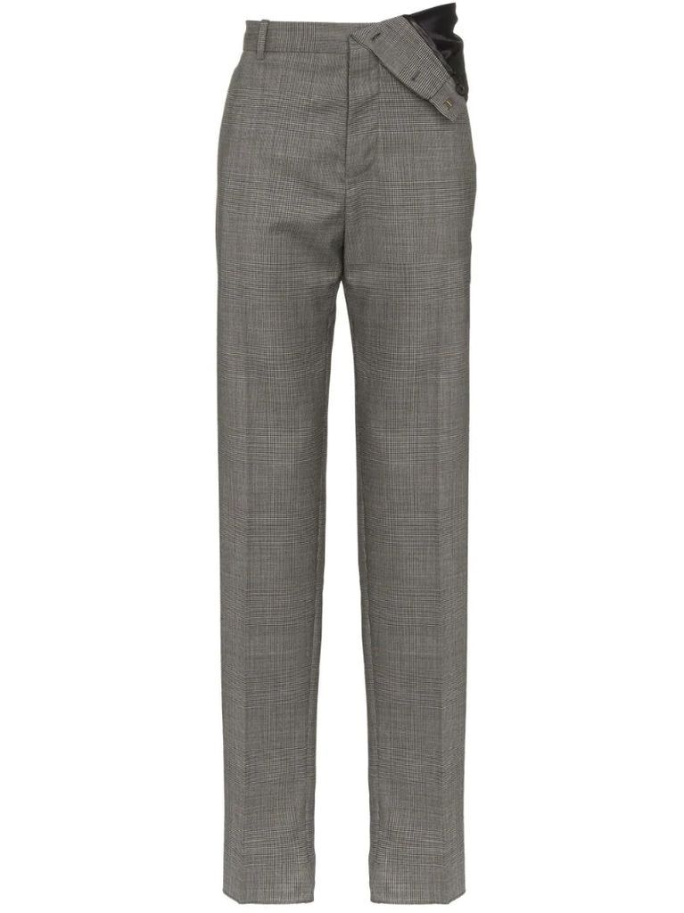 asymmetric wool-blend trousers