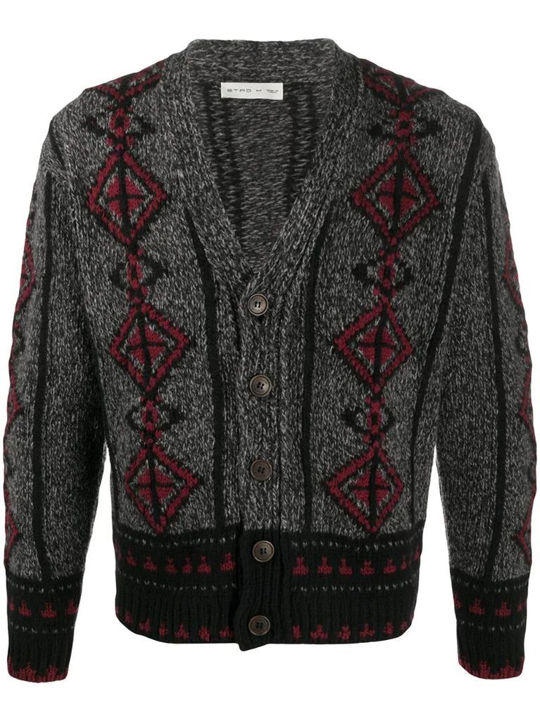 embroidered knit cardigan