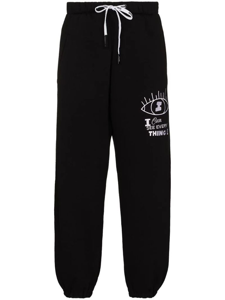 embroidered track pants