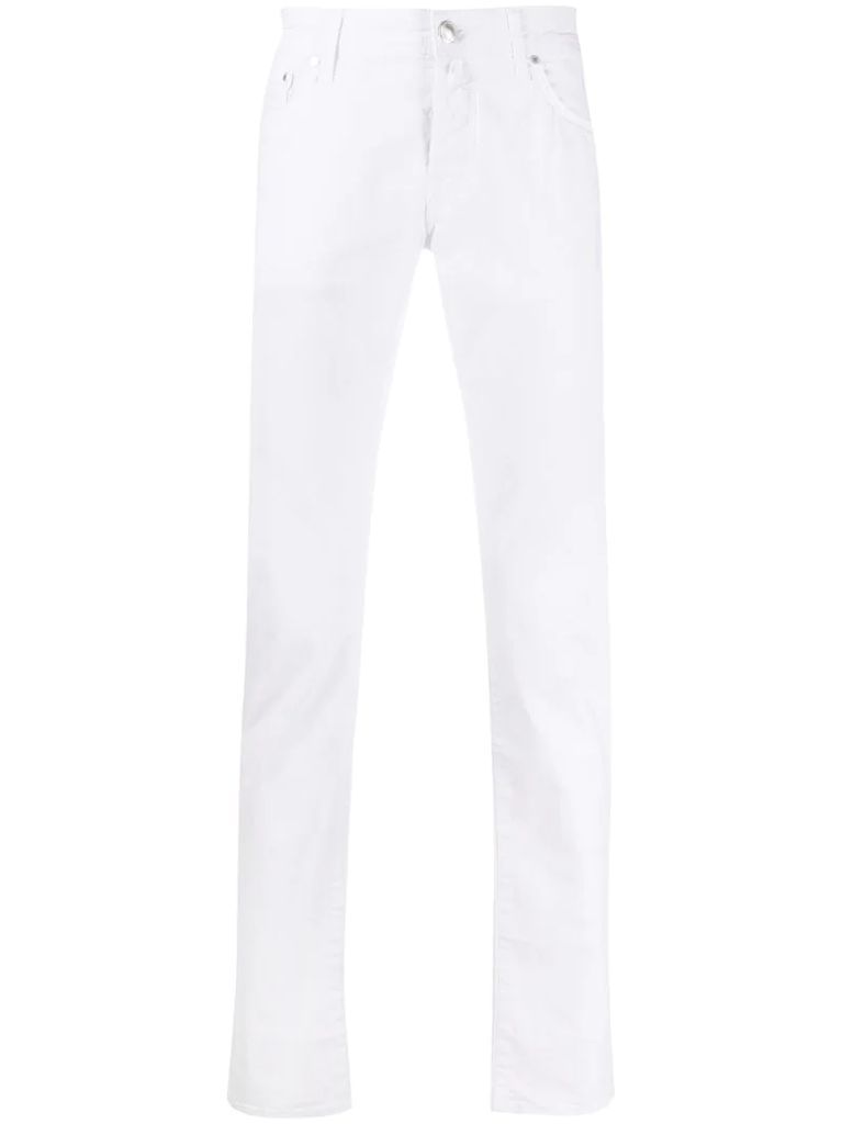slim-fit straight trousers