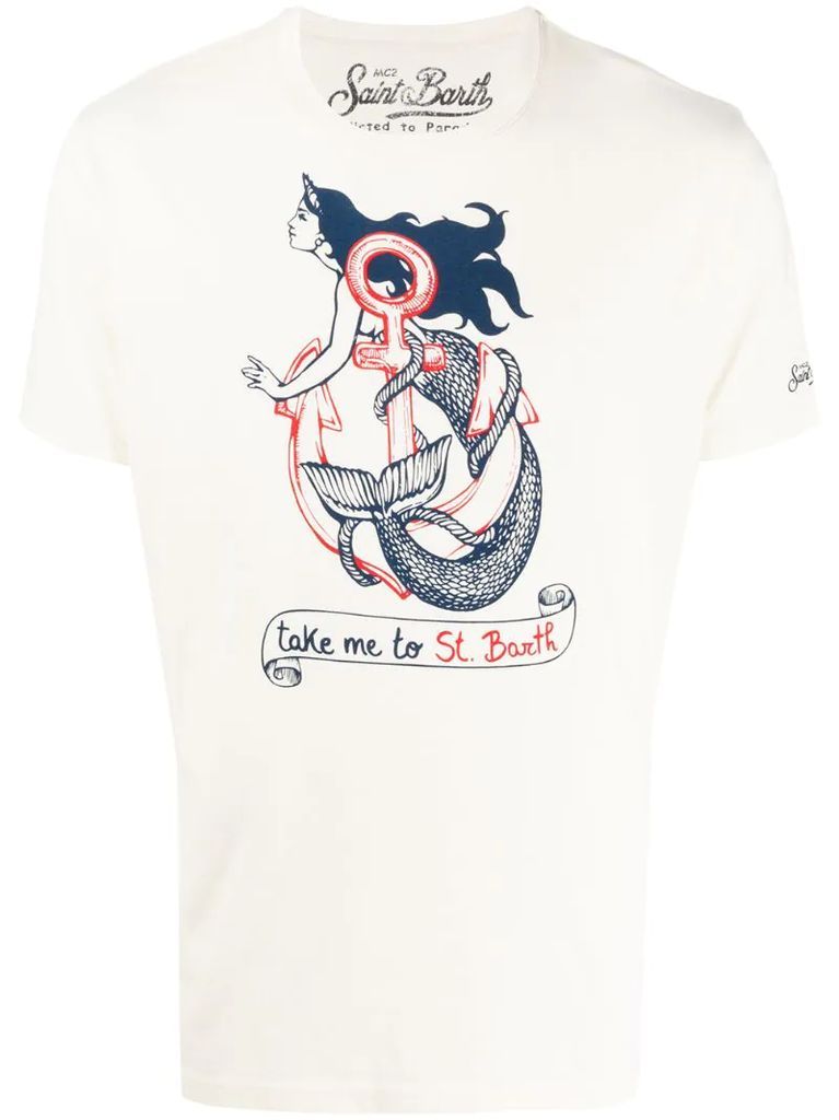 mermaid print T-shirt