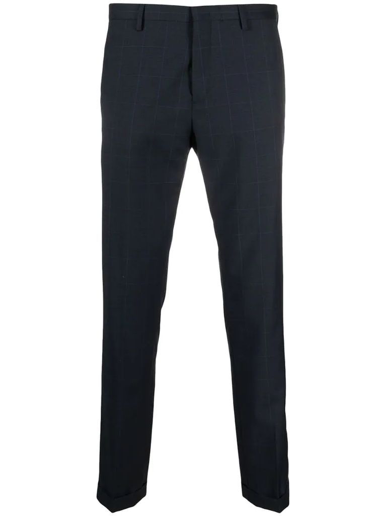 check print tailored trousers