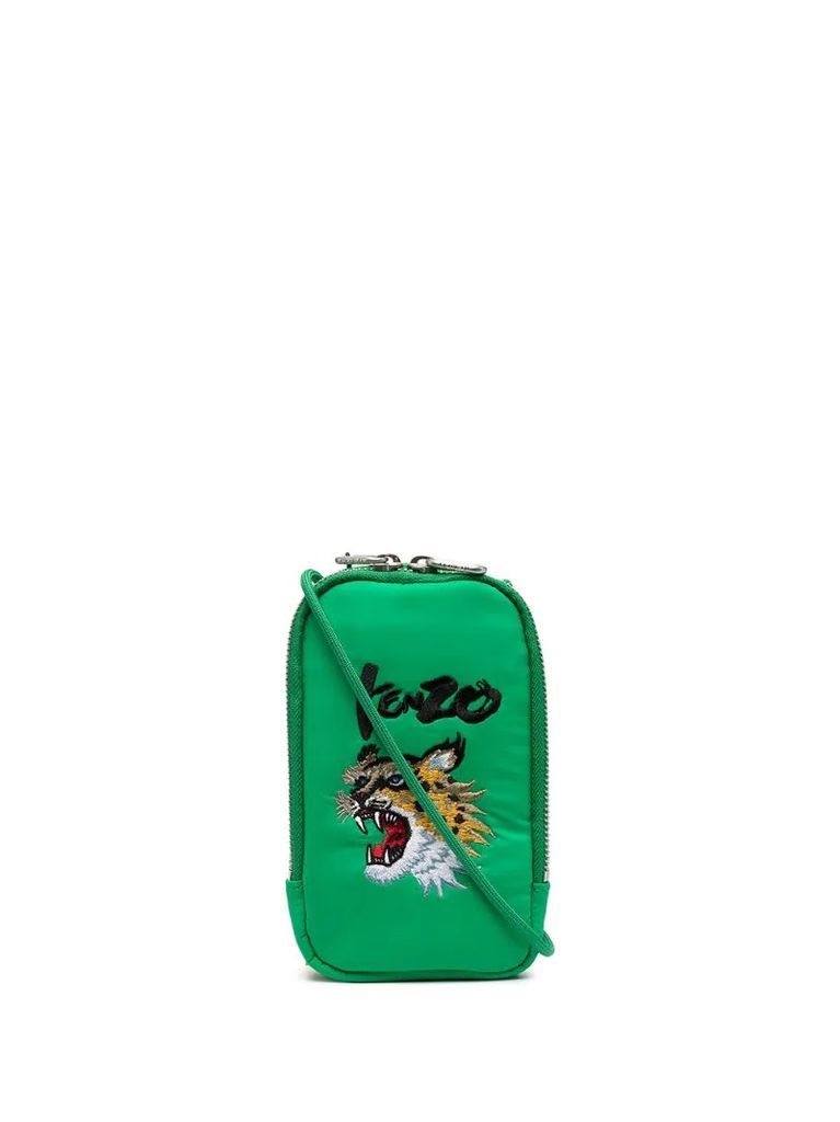 embroidered-tiger crossbody bag