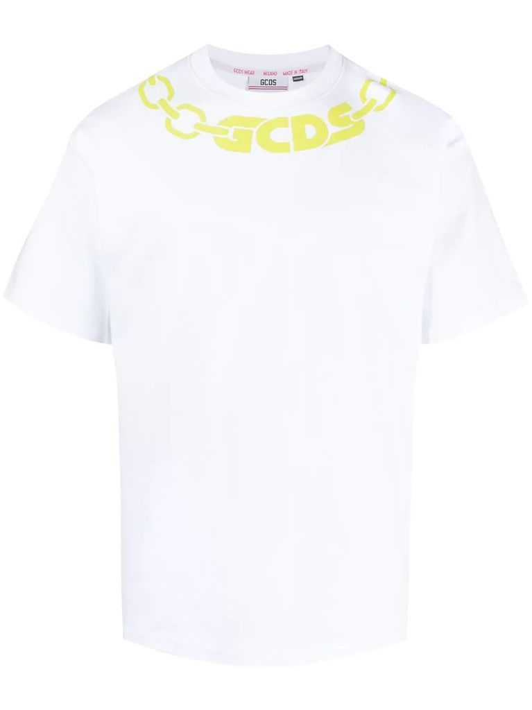 logo-neck cotton t-shirt