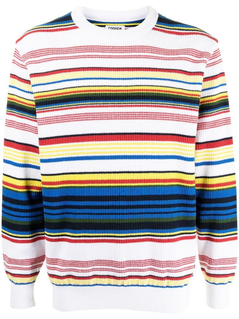 stripe detailing cotton jumper