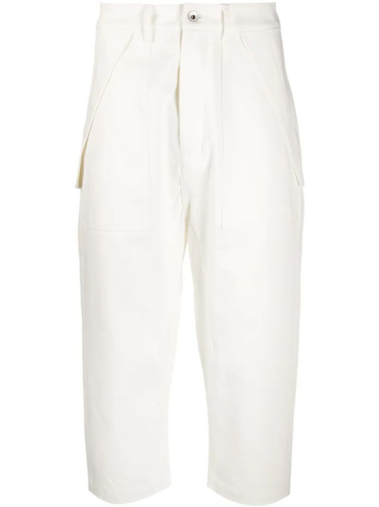 side pocket detail cropped trousers