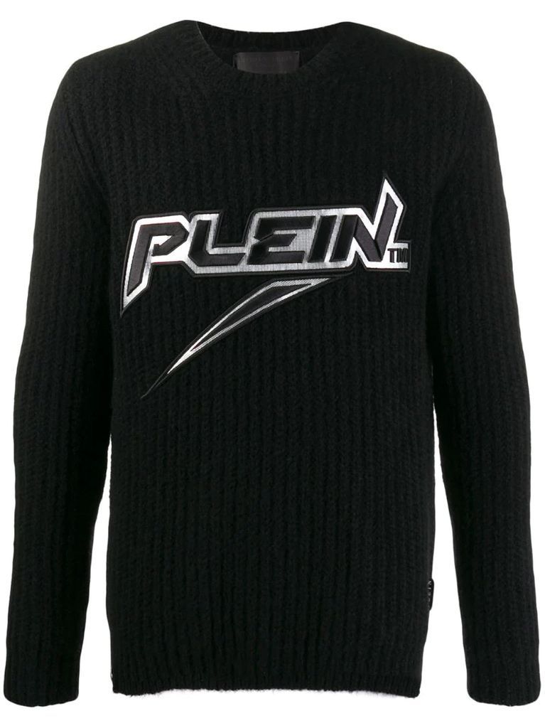 logo knitted jumper