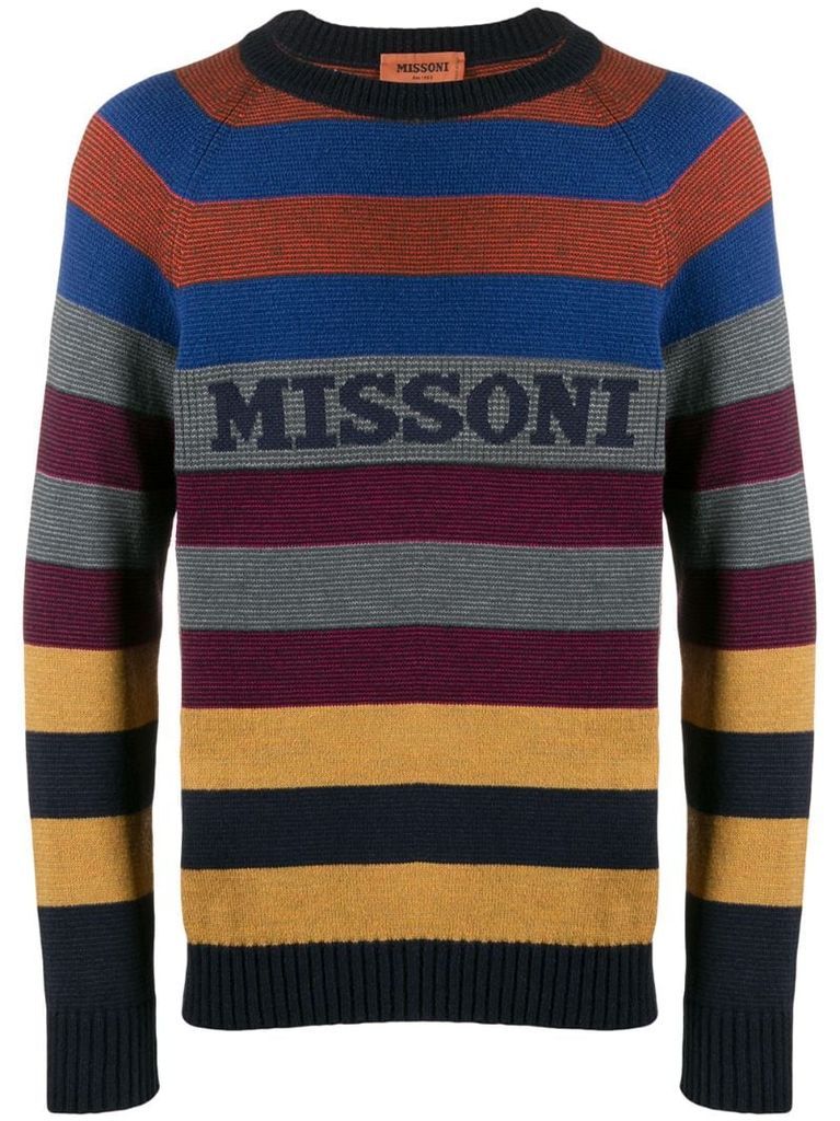 logo striped sweater
