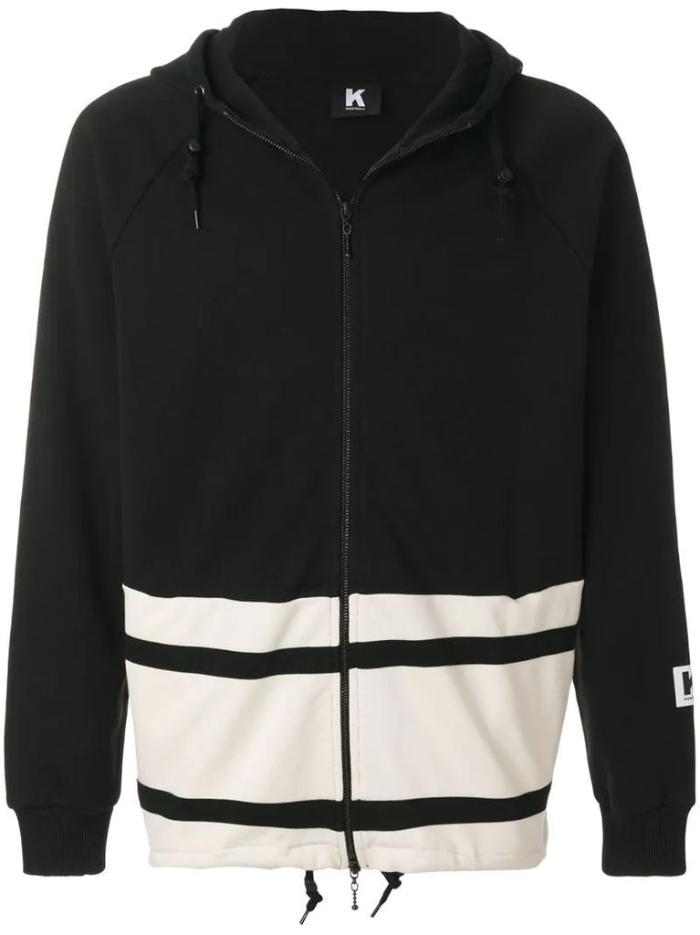 colour block zip hoodie
