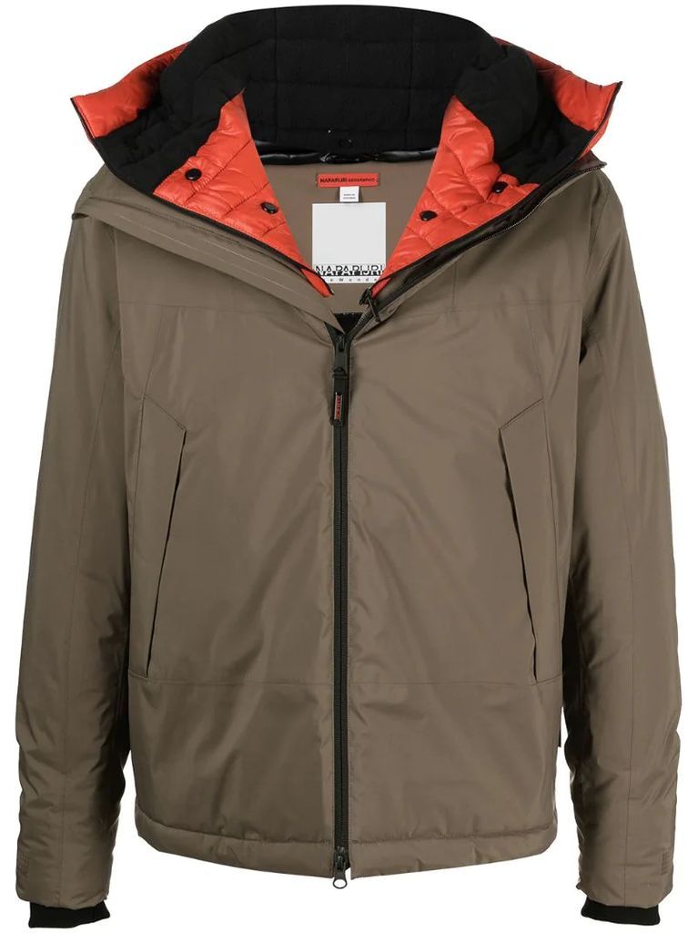 detachable-insert hooded jacket