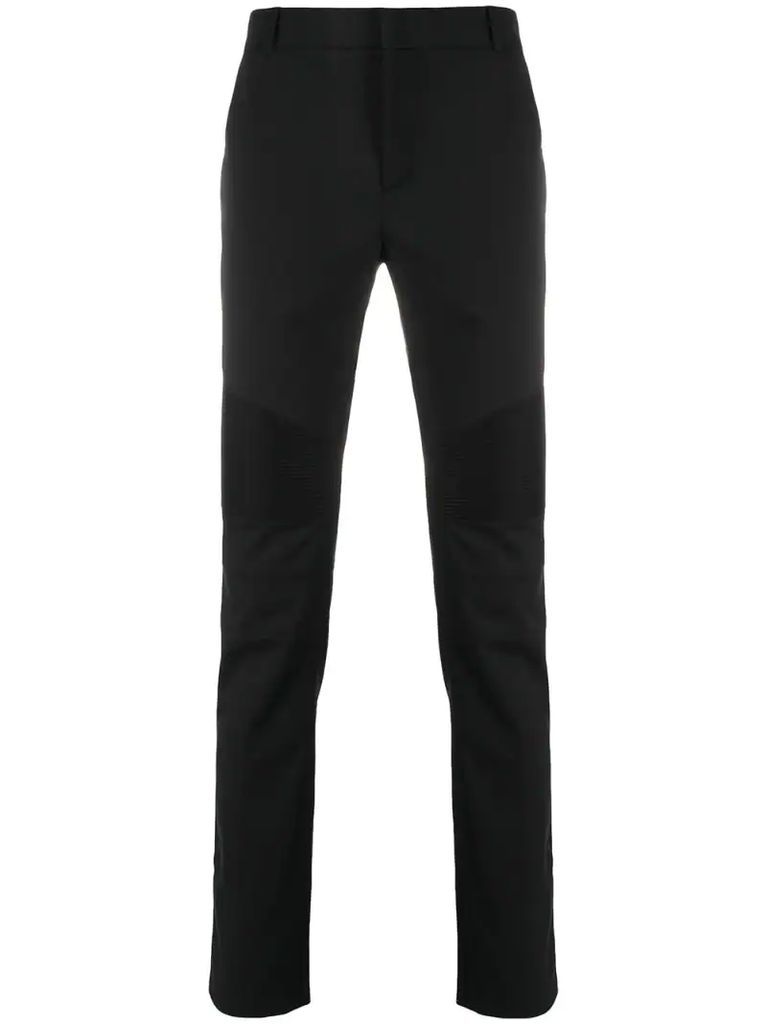 ribbed details skinny trousers