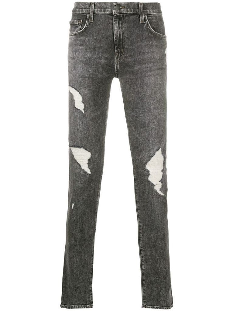 distressed-effect skinny jeans