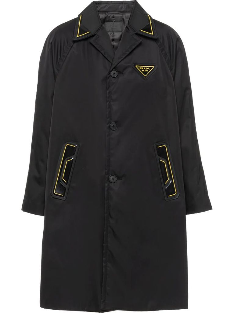 Re-Nylon gabardine coat