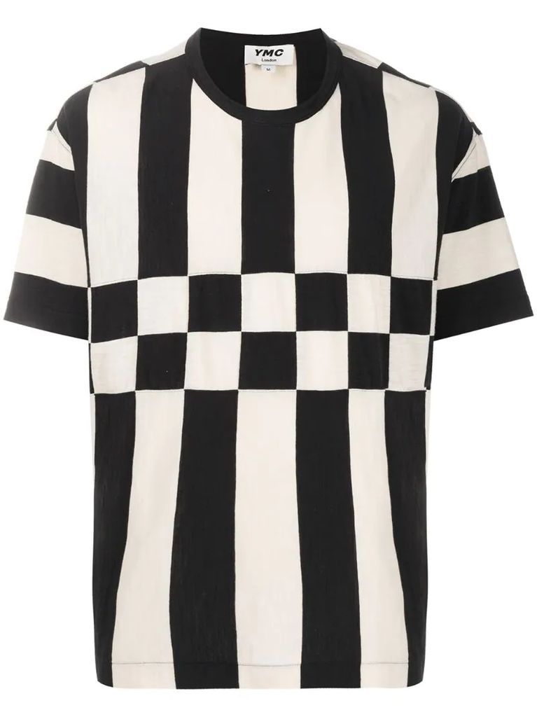 vertical-stripe crew-neck T-shirt