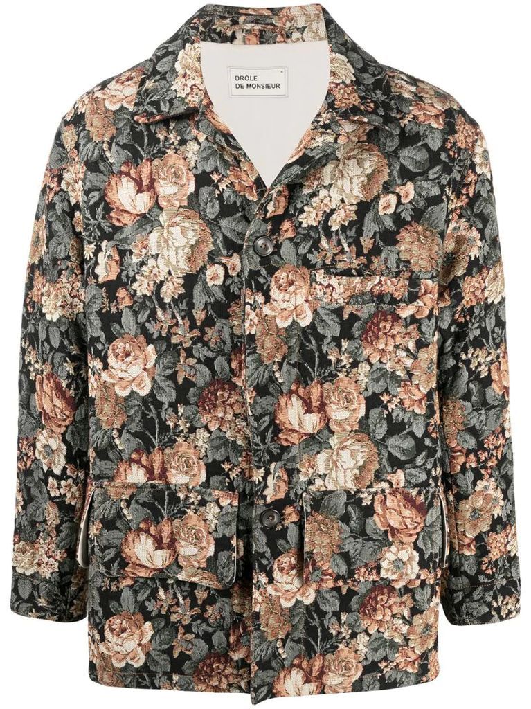 floral print shirt jacket