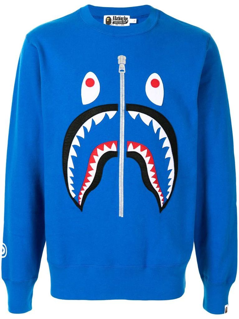 shark motif crew-neck sweatshirt