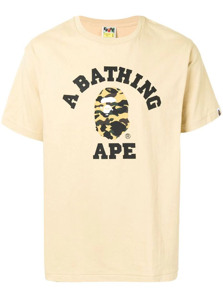 College camouflage logo-print cotton T-shirt