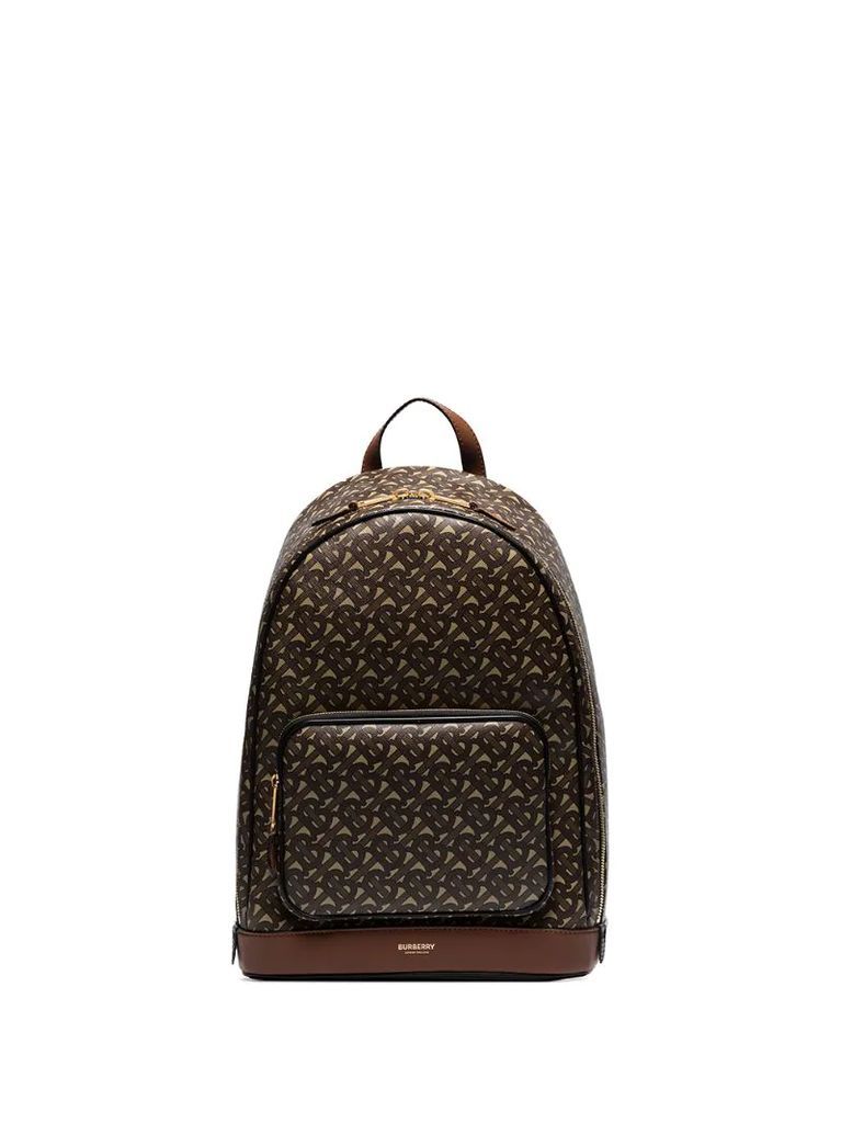 TB-monogram faux-leather backpack
