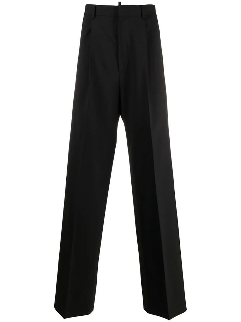 high-rise wide trousers