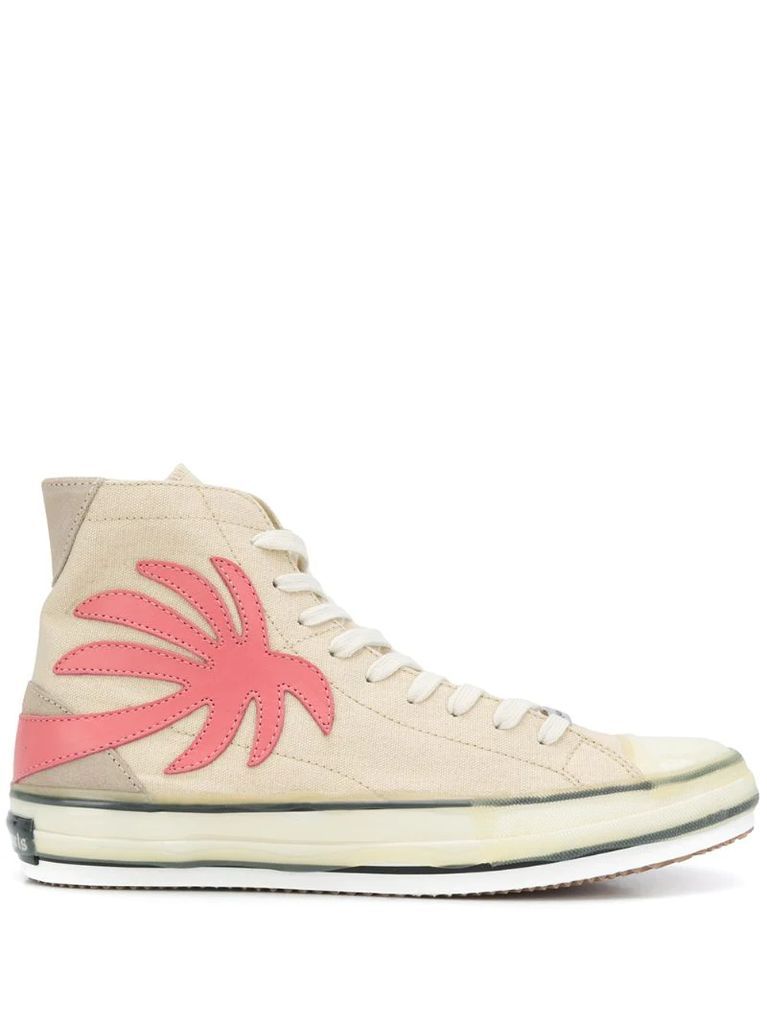 palm-patch high-top sneakers