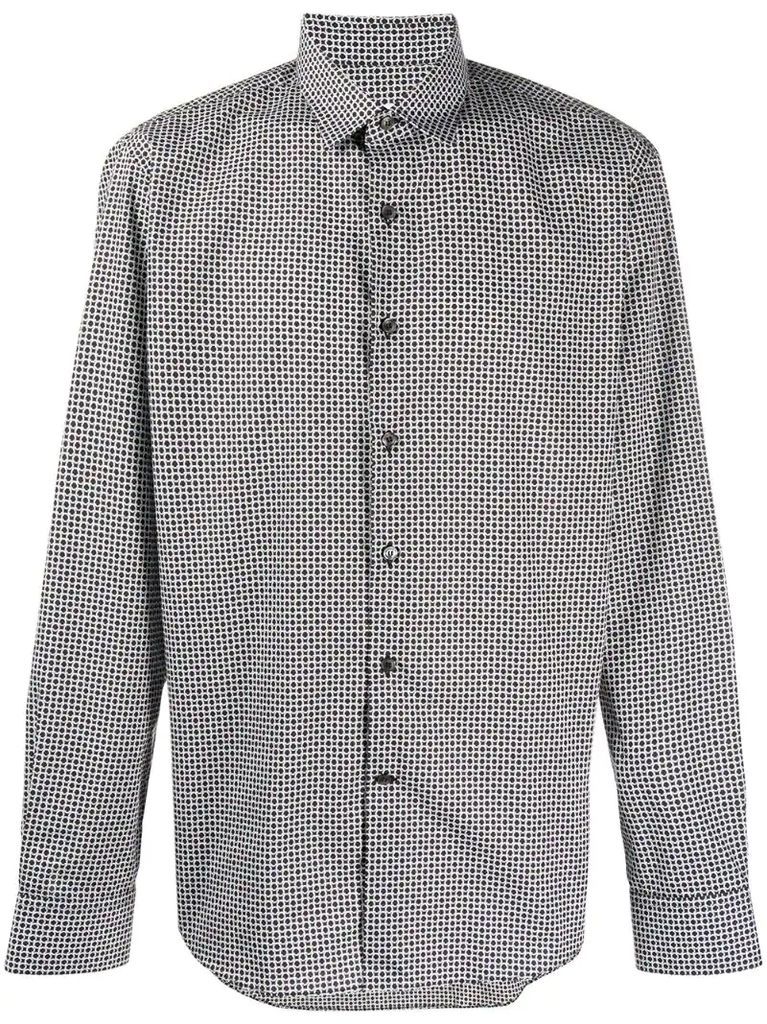 gancini print button-down shirt