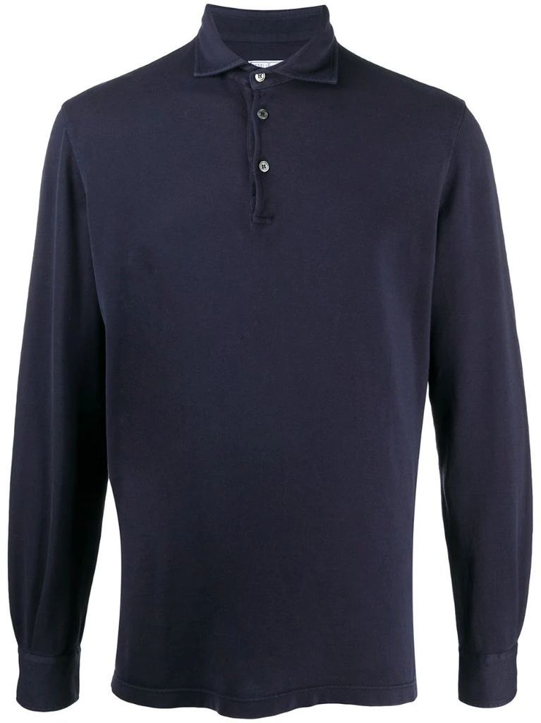 long sleeved piqué polo shirt