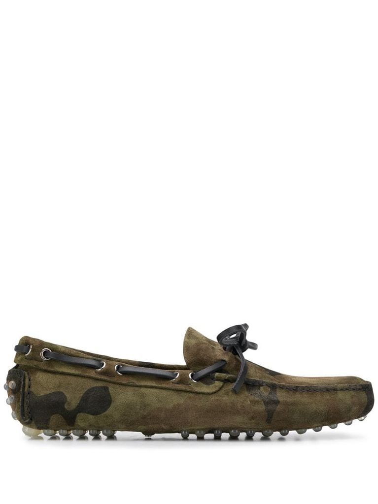 camouflage lace-up loafers