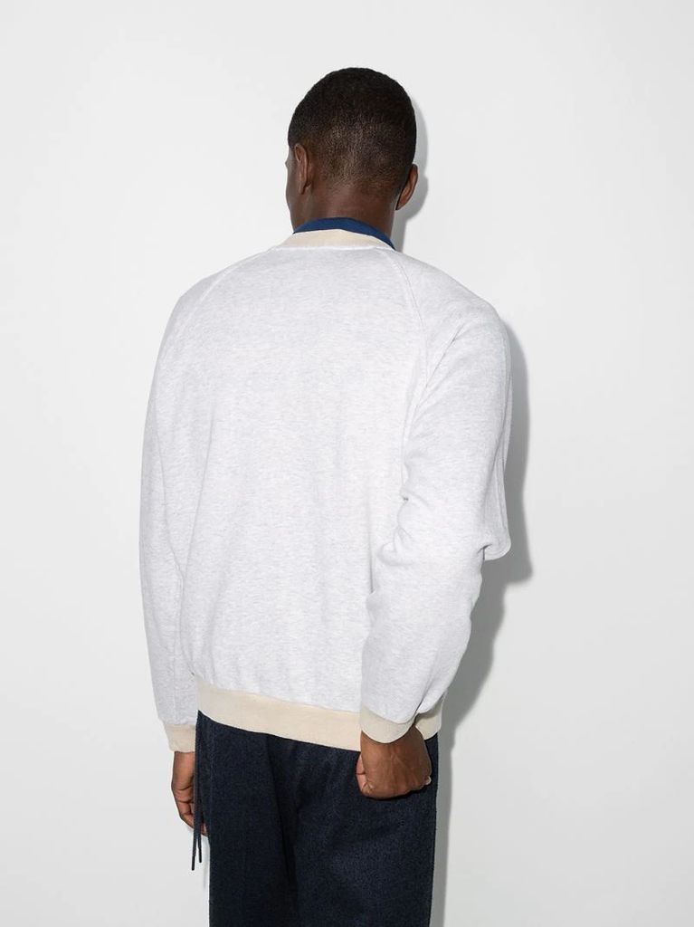 two-tone logo print sweatshirt