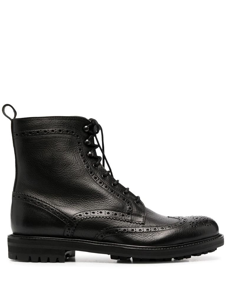 perforated leather boots