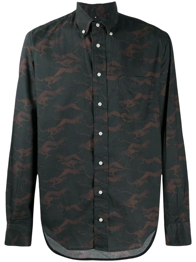 leopard running print shirt