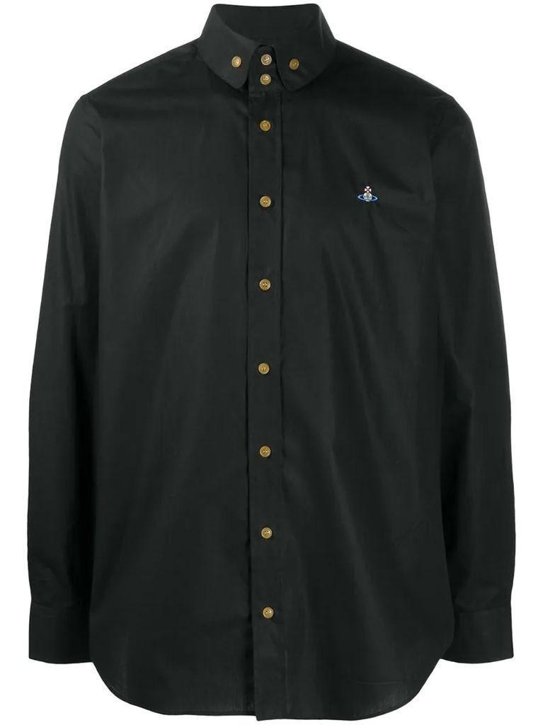 orb-embroidered long sleeved shirt