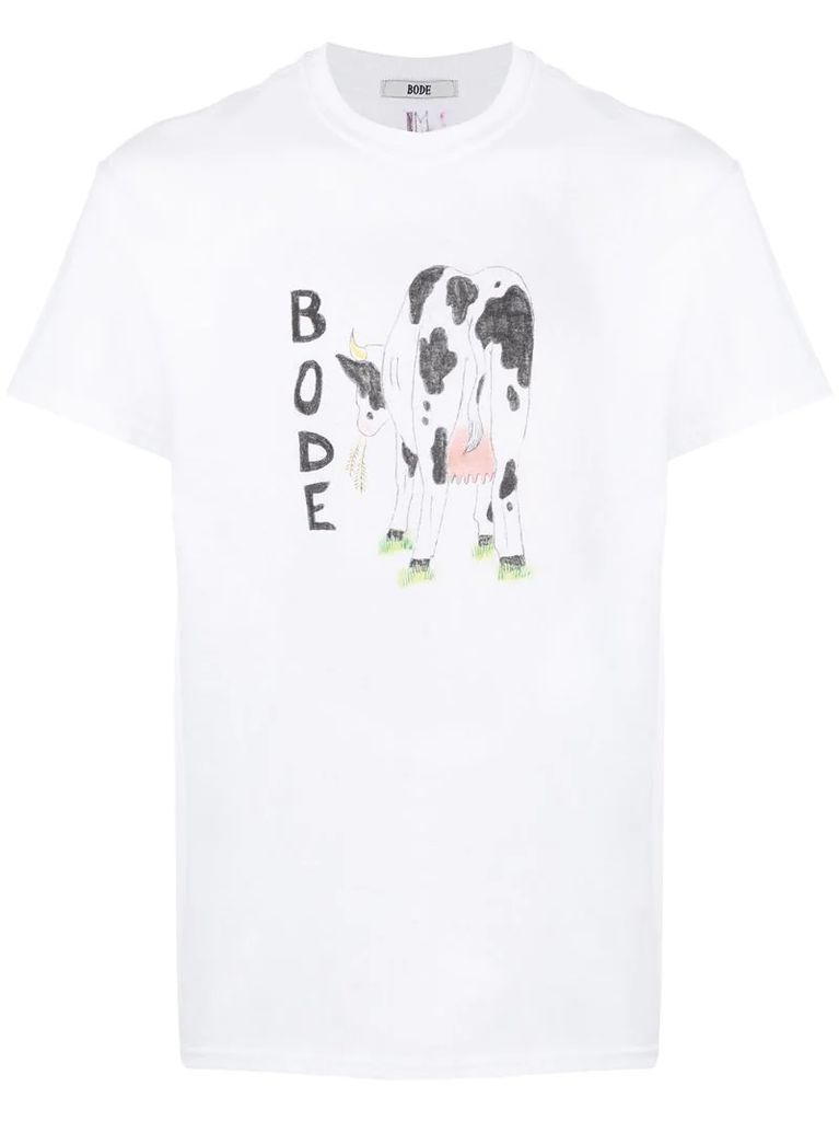 cow-print T-shirt