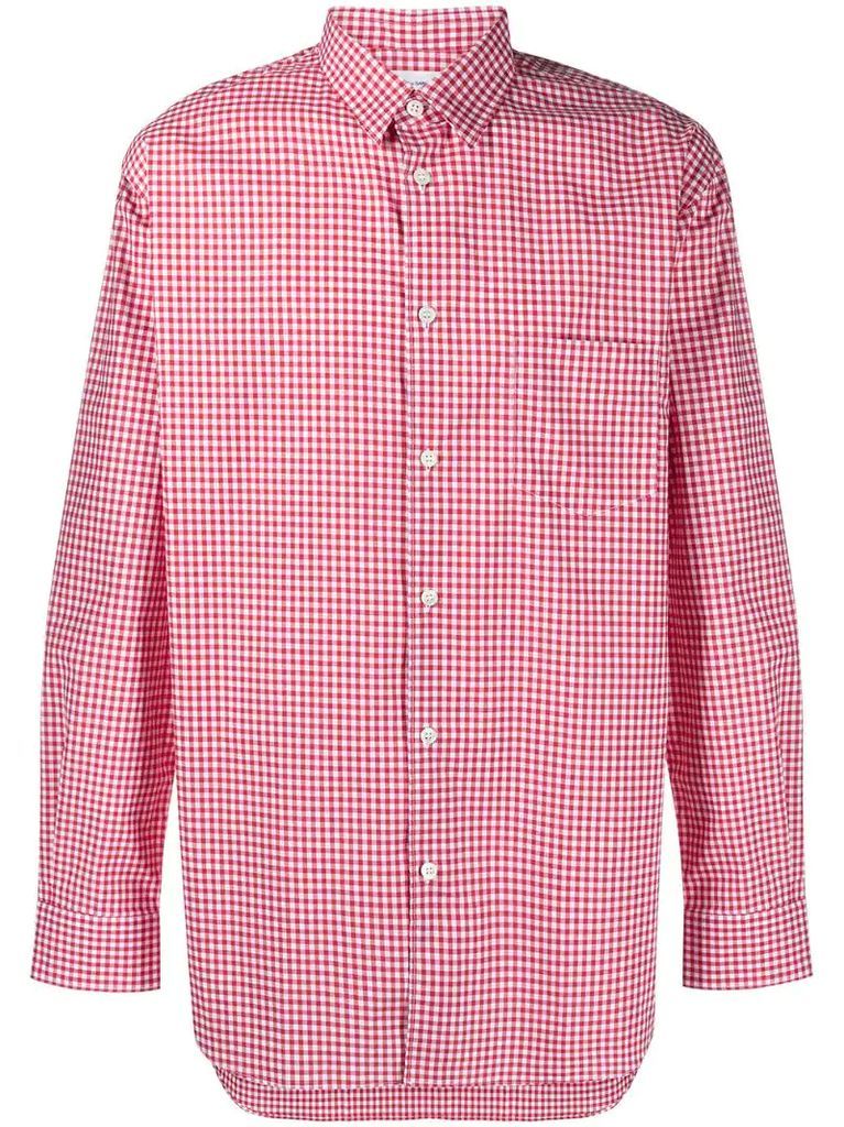gingham-checked pattern shirt