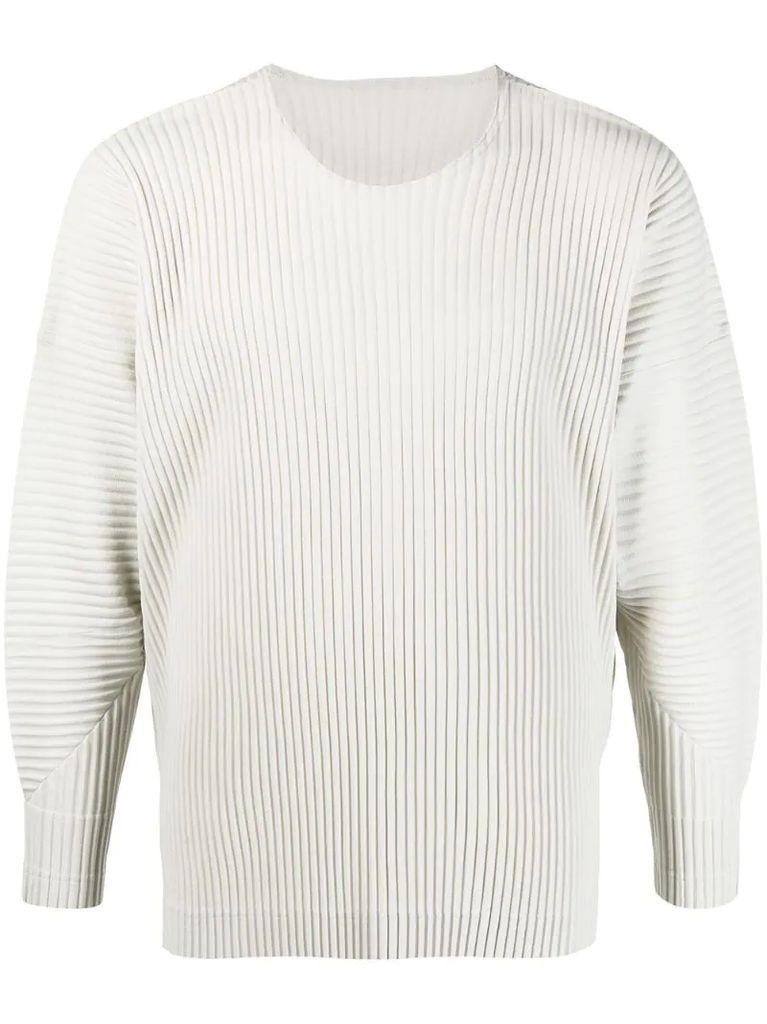long-sleeved ribbed jersey