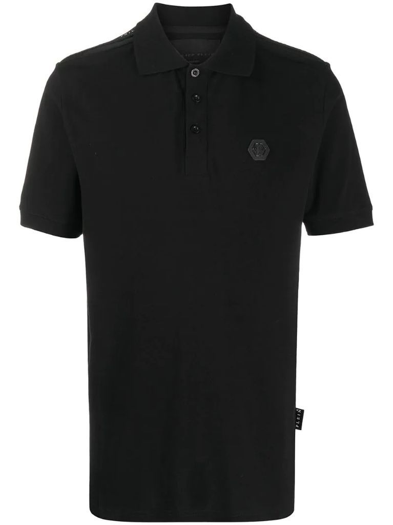 Institutional logo patch polo shirt