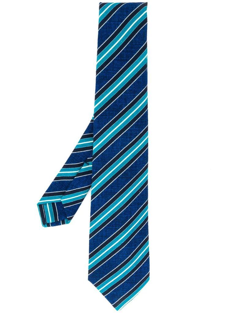 striped print tie