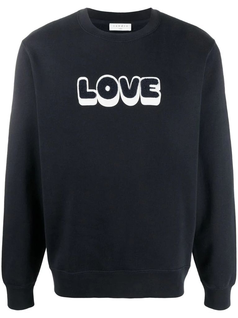 embroidered LOVE print sweatshirt