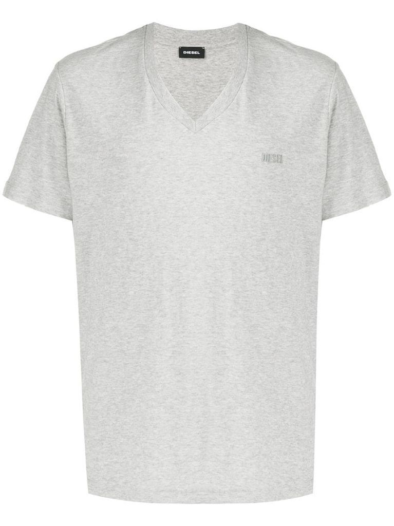 V-neck slub cotton T-shirt