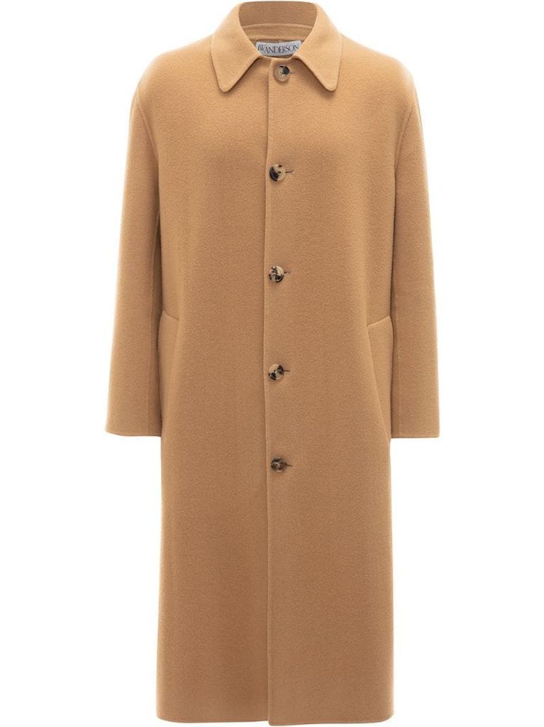 buttoned midi coat