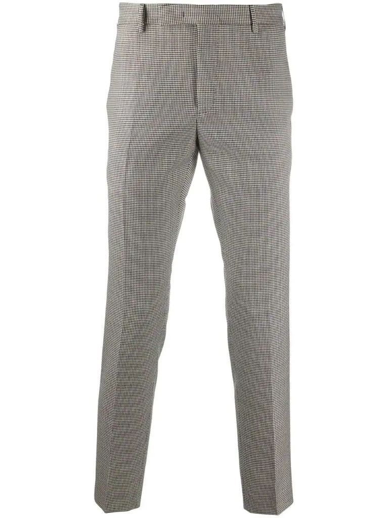 houndstooth skinny-fit trousers