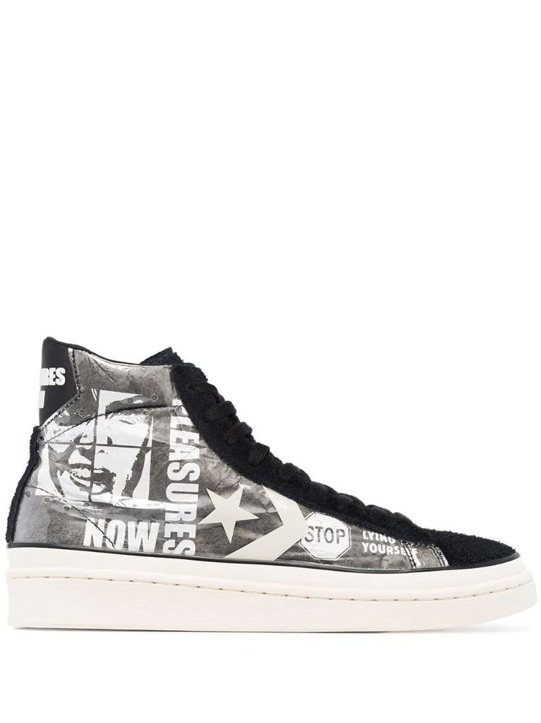 X Pleasures Pro leather high top sneakers
