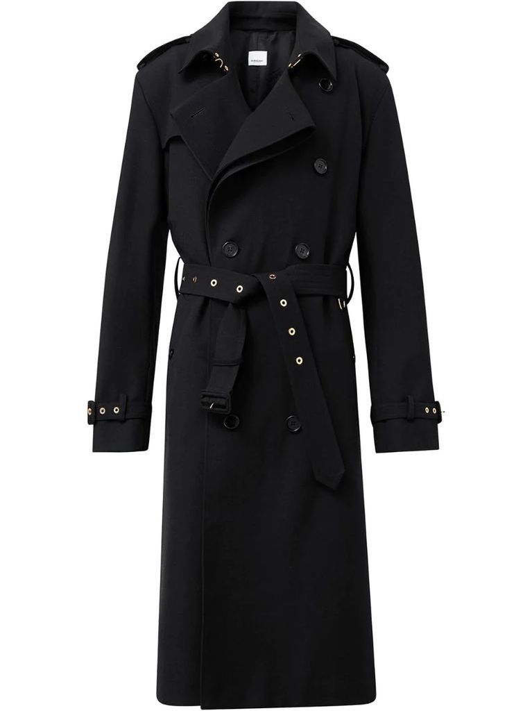 twill loop-back trench coat