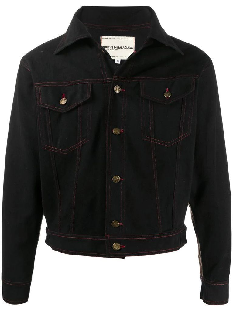 contrast-stitching denim jacket