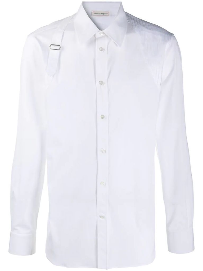 buckle-detail cotton shirt