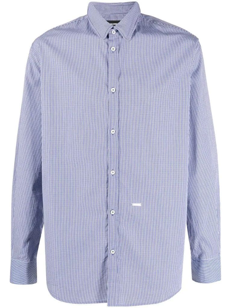 stripe-pattern buttoned shirt
