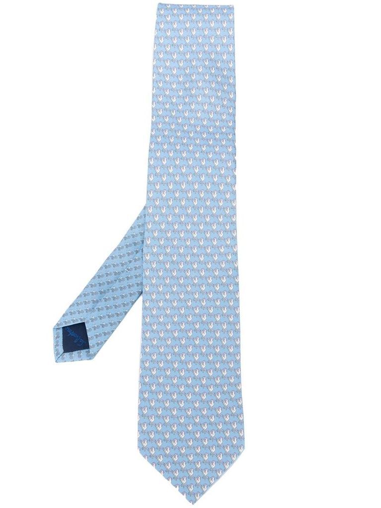 weather vane printed silk tie