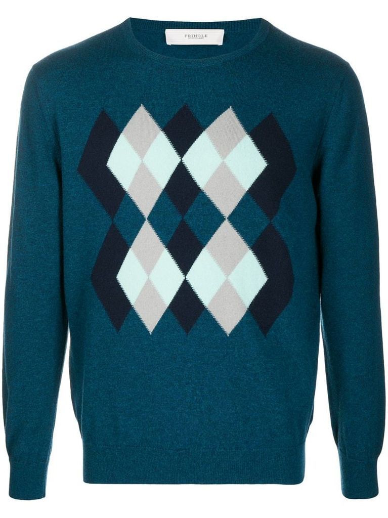 Argyle-intarsia sweater