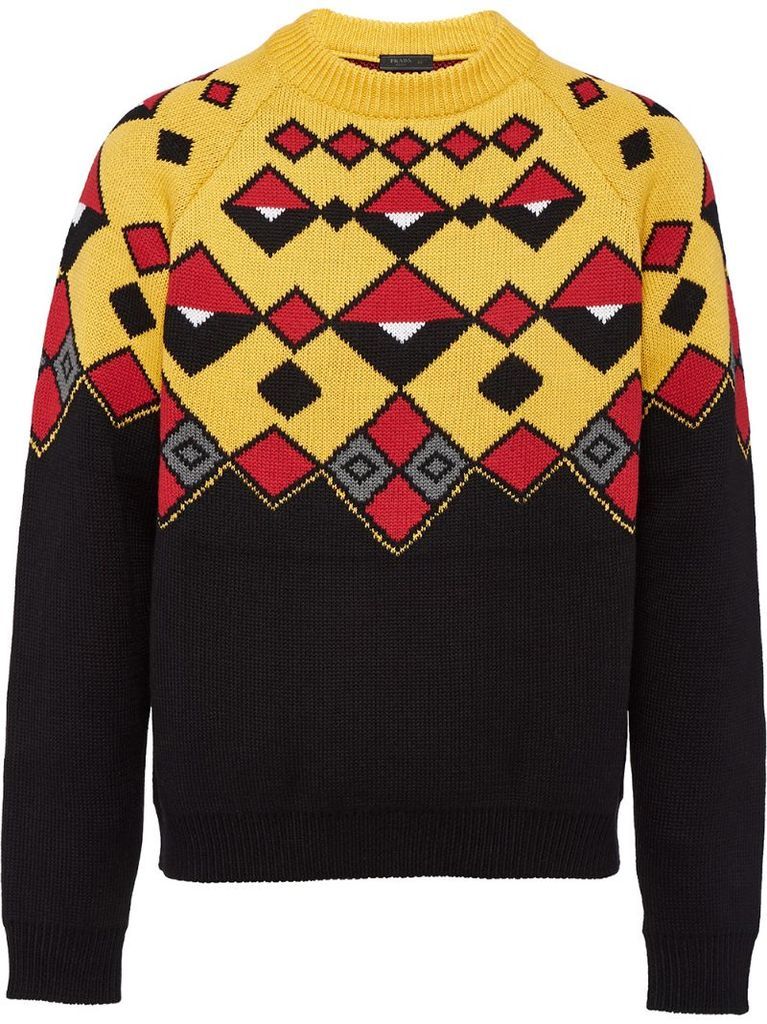 argyle intarsia-knit jumper
